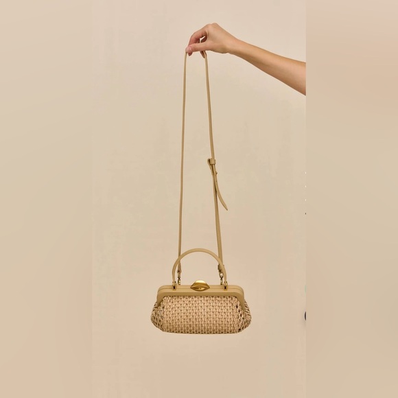 cult gaia Handbags - NEW CULT GAIA ZUMA MINI CROSSBODY BAG
$458 SAND WOVEN LEATHER